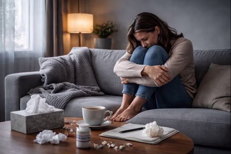 Woman experiencing emotional distress